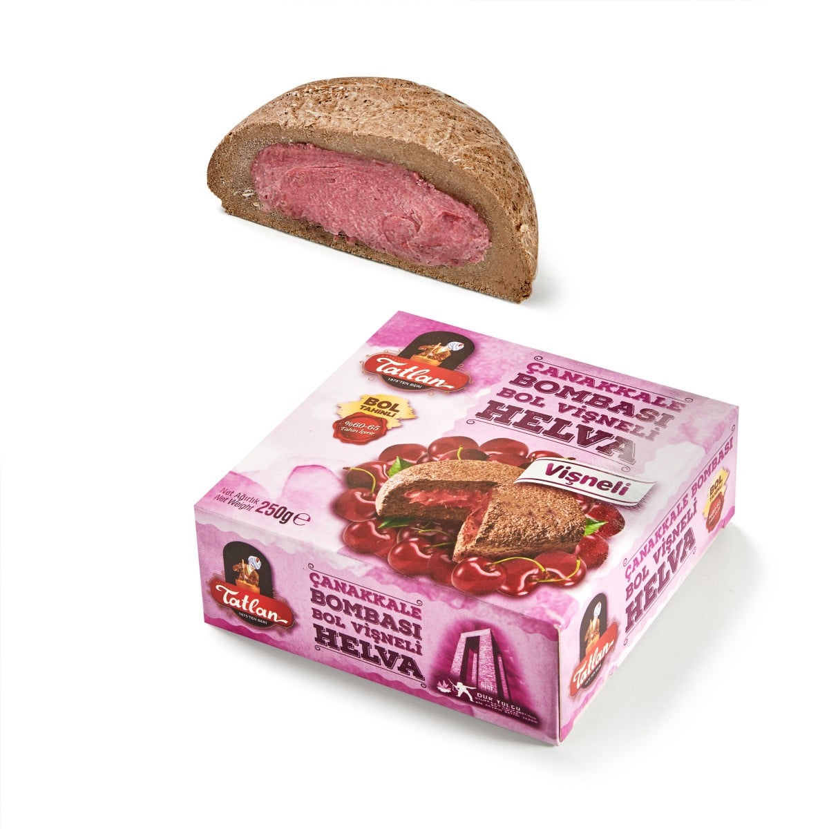 Bombasi Chałwa Sezamowa z Sosem Wiśniowym 250g TATLAN Halvastore