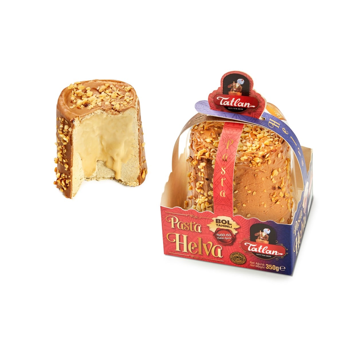 Torcik Chałwa Sezamowa z Orzechami Laskowymi 350g TATLAN Halvastore